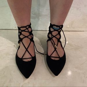 Aquazzura Firenze Vero Cuoio Black Flats